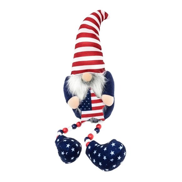 Patriotic Plush Gnome with Star 18" Shelf or Table Party Decor - Picture 3 of 3